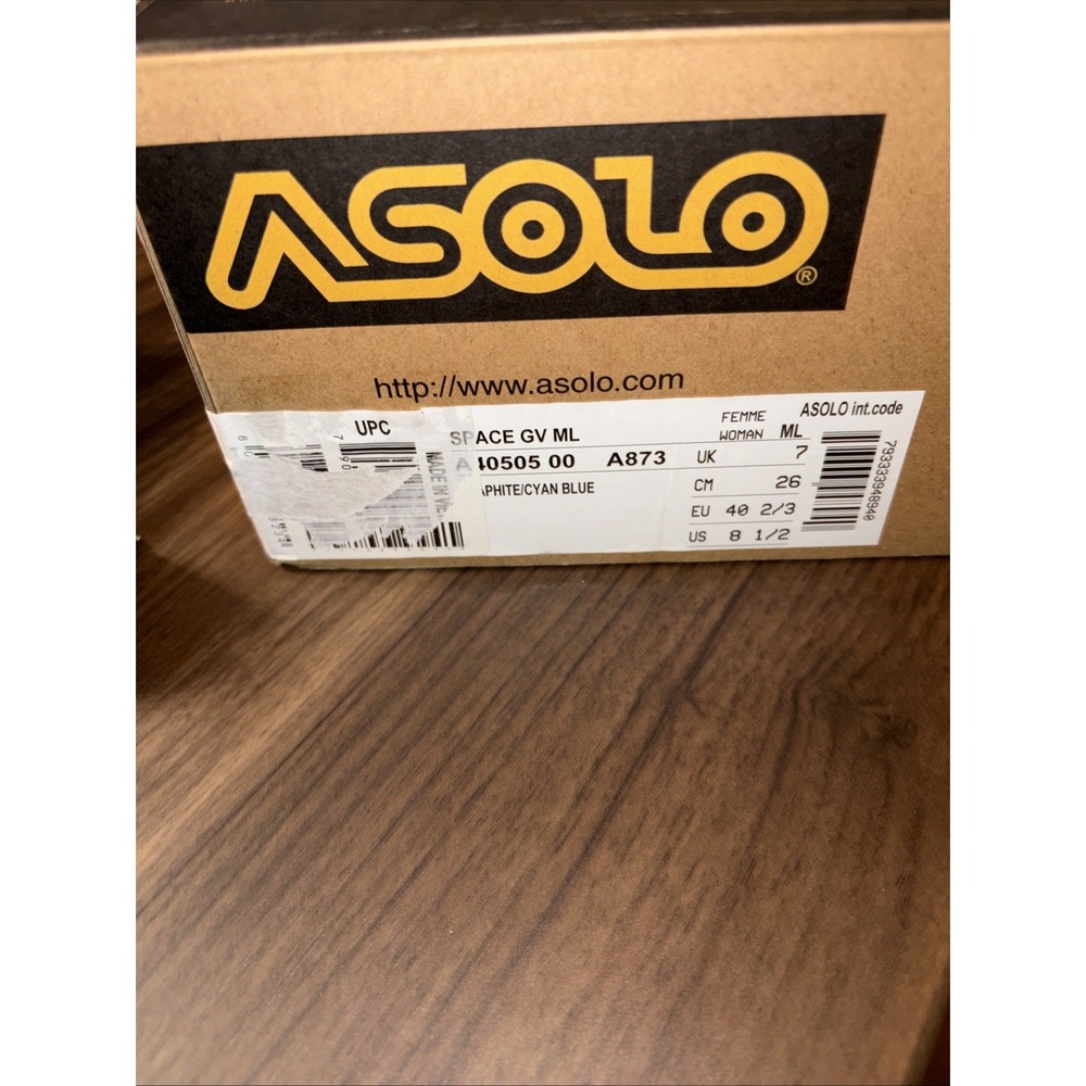 NIB ASOLO Space GV Hiking Shoe Goretex Women's 8.5 Gray Blue Vibram $170 - Picture 13 of 16